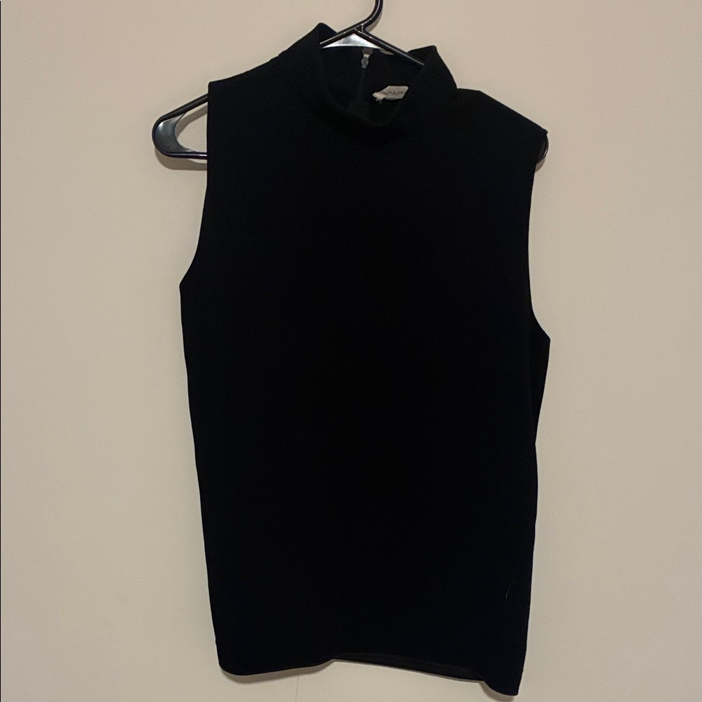 The Row Jamie Crepe Turtleneck Tank Black